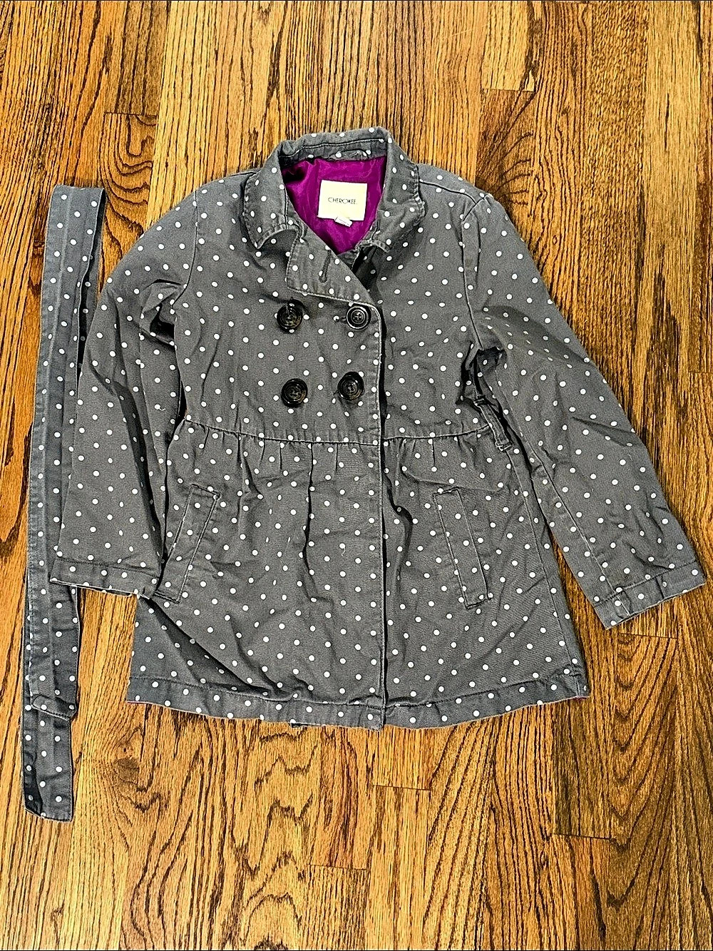 Cherokee Girls Small Gray Polka Dot Jacket